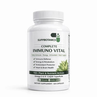 SuppBotanics Complete Immuno Vital  Immune Support 150+ Nutrients 120 Capsules