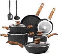 Kitchen Academy Topfset 12Tlg Antihaft-Versiegelung Kochgeschirr Set Topf Und