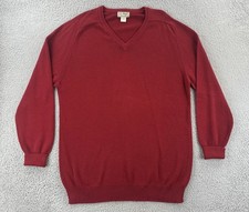 Vintage L.L. Bean Made In USA Men’s Size Large Red V Neck Pullover Sweater EUC
