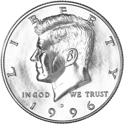 1996 D Kennedy Half Dollar Uncirculated from Mint Set With Free Shipping