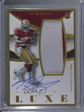 2015 Panini Luxe Rookie Memorabilia Gold Prime 9/25 Mike Davis #RMA-MD Auto 4nl