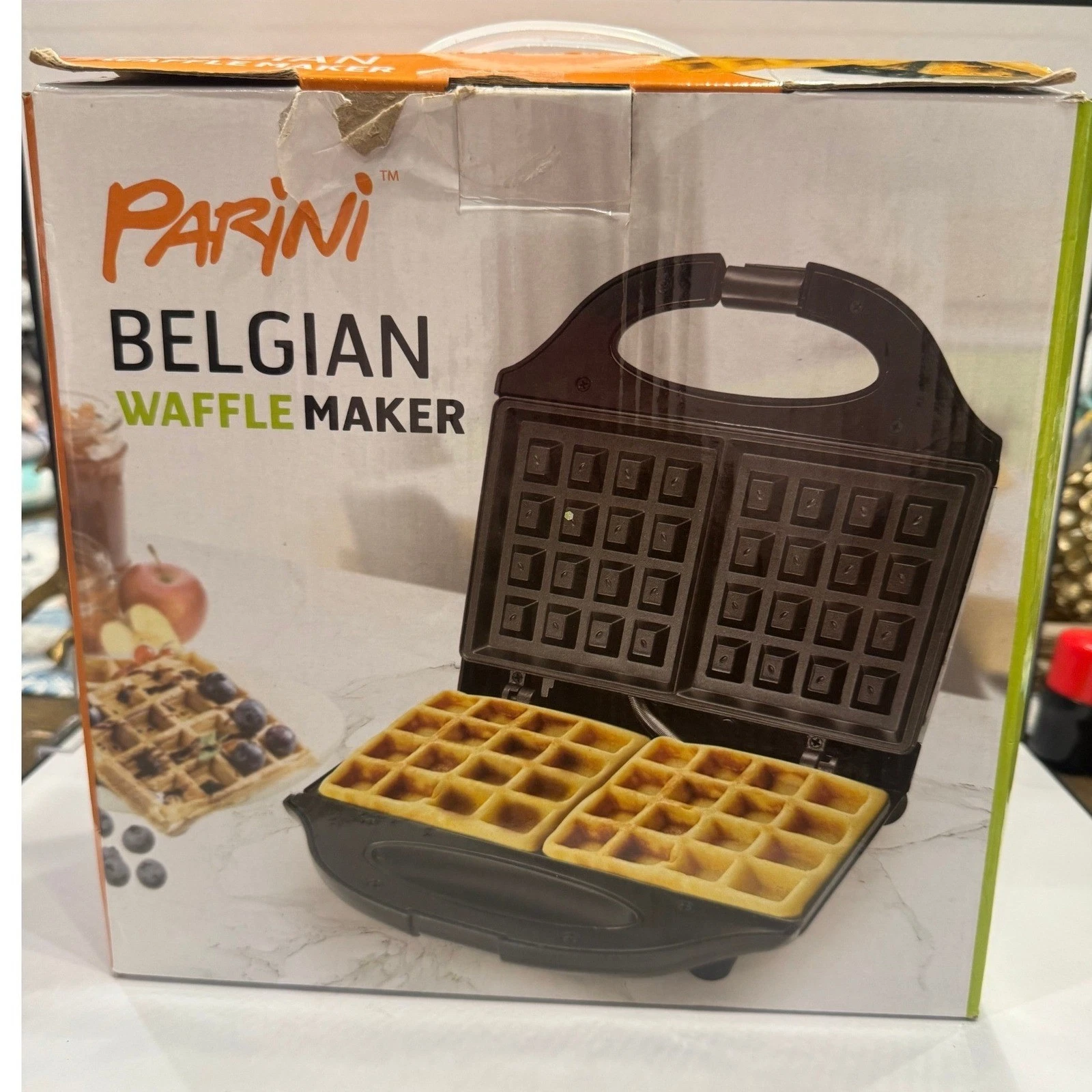 Parini Belgian Waffle Maker Tested Working Nonstick Includes Box Manual AK-C008