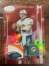 2003 Leaf Certified Materials Dan Marino Mirror Red 73/150 Game Worn Logo