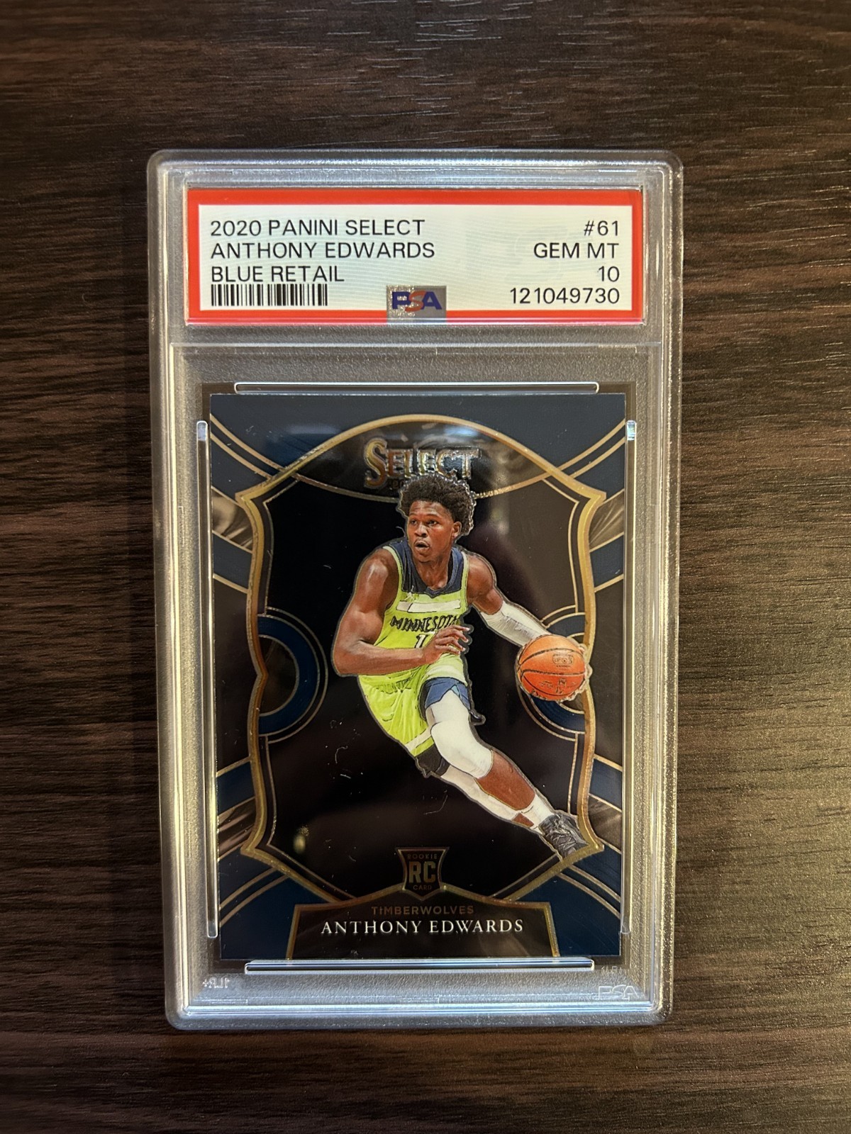 2020-21 Panini Select PSA 10 Concourse Anthony Edwards #61 Blue (RC)