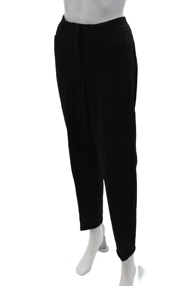 Pantalones de vestir negros para mujer Cambio con botones entrepierna de poliéster talla 30 32 Foto 2 de 4