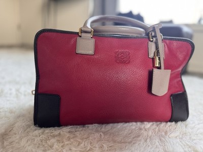 LOEWE Amazona 36 Tricolor Handbag   Goatskin Leather   Spain (AUTHENTIC)