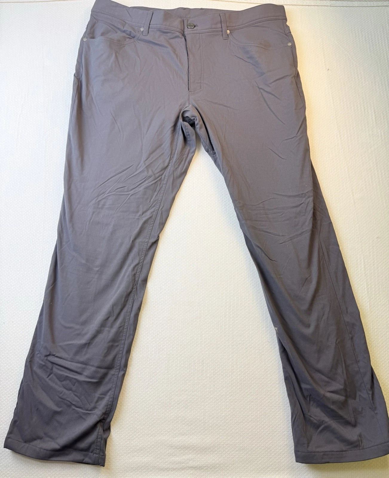 L.L.Bean Pants Mens 38x32 Gray Stretch 5 Pocket Fleece Lined Hiking