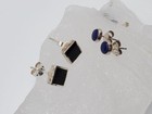 Stud Earrings Sterling 925 Lapis/Onyx