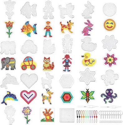 PMUEUFF Pegboard Schmelzperlen, 20 Stück Formen für Bügelperlen, transparente Basis für