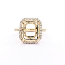 10x8 MM Semi Mount Ring, 925 Solid Sterling Silver Ring, Emerald Cut Gemstone