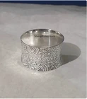 Silver Wide Filigree Eternity Band Ring, Flower Band ,Meditation Ring All Size