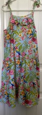 TOMMY BAHAMA Dress 7, Tropical Parrot, Strappy Shoulders, Tiered ,Ruffled, 7