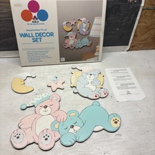Dolly Sleepytime Bears Pinup Wall Decor Set In Box, NO. 312 Star Moon USA