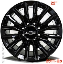 4 Chevy Silverado 2500 3500 8 Lug 22 Factory Replica Black Wheels Rims 84428943 4 Chevy Silverado 2500 3500 8 Lug 22 Factory Replica Black Wheels Rims 84428943
