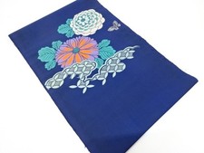7279203: JAPANESE KIMONO / ANTIQUE OBIGAWA / WOVEN KIKU  BUTTERFLY