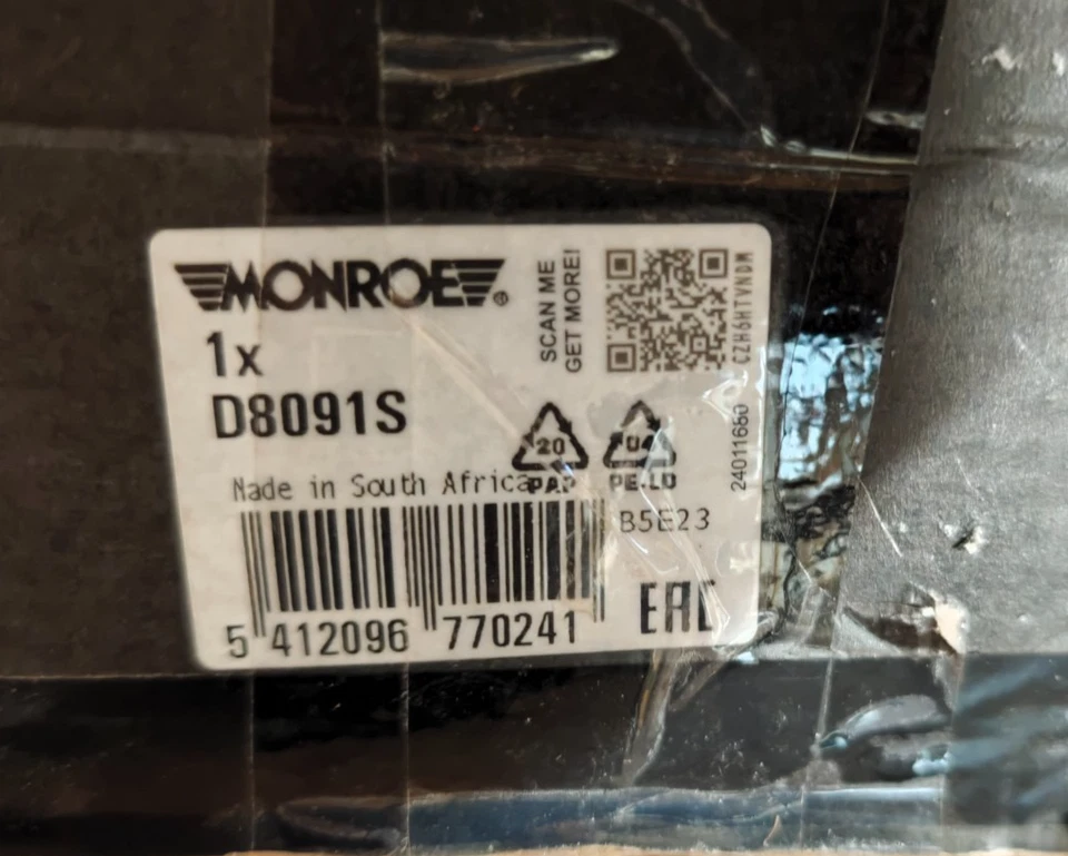 Paire d amortisseurs avant FORD RANGER (TKE) 2.2 TDCI / 3.2 TDCI - MONROE D8091S - Photo 3/3