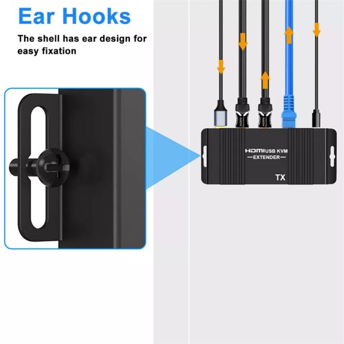 60M HDMI KVM Extender Splitter Over Ethernet Cat5e/6 HDMI USB RJ45 Extender - 第 12/16 張圖片