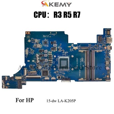 For HP 15-DW Laptop Motherboard LA-K205P With R3 R5 R7 CPU DDR4