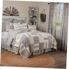 Gray Gables Patchwork and Floral Quilt, 100 Cotton Reversible Bed Quilt Queen