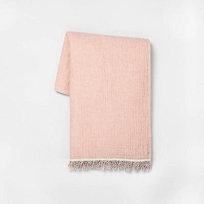 Solid Gauze Throw Blanket Rose Gold - Hearth & Hand&trade; with Magnolia
