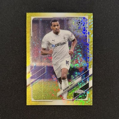 2020-21 Topps Chrome UEFA Alassane Plea Yellow Diamond Refractor #69/299