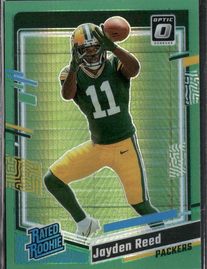 2023 Donruss Optic #239 Jayden Reed Green Hyper