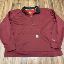 Carhartt Force Extremes Half-Zip Pullover Sweatshirt Fleece Red Men’s 2XL