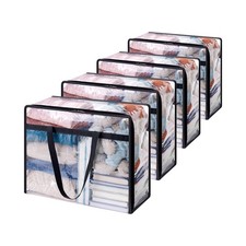 Lifewit 4 Pack Clear Clothes Storage Bags, 40L Plastic Blanket Stor... Fast Ship