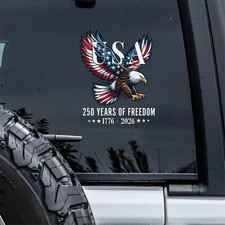 250 Years Of Freedom Patriotic Eagle Car Window Decal Sticker