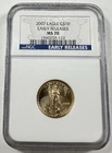 2007 $10 American Gold Eagle NGC MS70 1/4 oz Bullion Coin EARLY RELEASE
