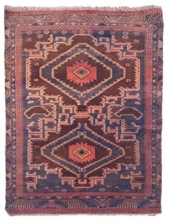 Rare Hand Knotted Vintage Afghan Adras Khan Balouch Wool Area Rug 4.11 x 2.3 Ft