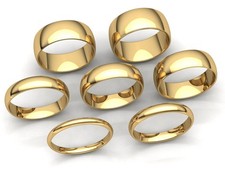 Dome Comfort Fit Band Ring Mens Women 2mm 3mm 4mm 5mm 6mm 7mm 8mm Solid 10k Gold