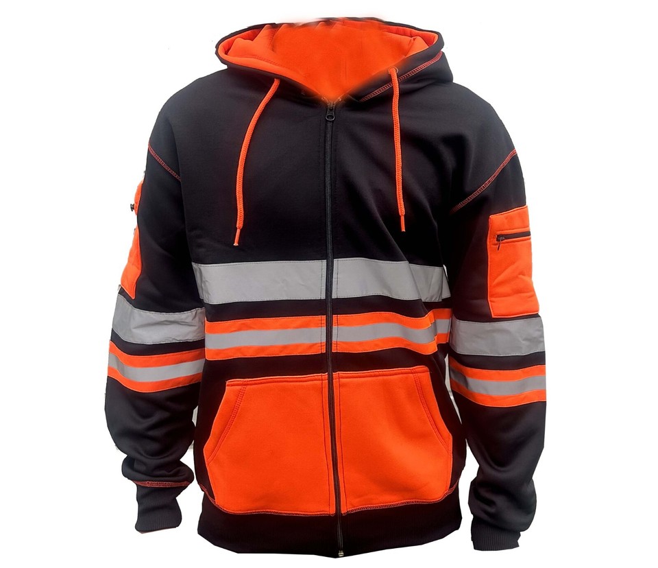 Felpa Con Cappuccio Ad Alta Visibilità Hi Vis Pullover, Lavoro Sicurezza, Pile, Varie Taglie E Colori