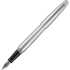Pilot Metropolitan Fountain Pen 91108, Silver Barrel, Medium Nib, Black Ink
