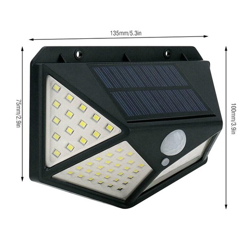 4pcs Lampada luce faretto faro esterno energia solare 100 LED sensore movimento - Foto 5 di 6