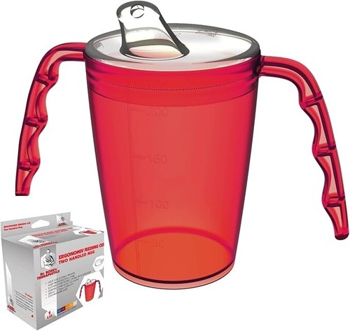 Two handled adult drinking mug for secure grip even with shaky hands - Picture 3 of 4