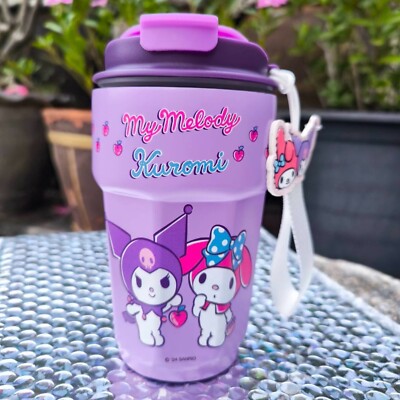 Sanrio My Melody Kuromi Tumbler Cup Lid Strap 320ml Ltd Stainless