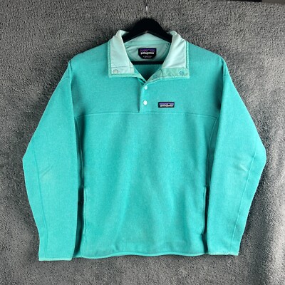 Patagonia Better Sweater Snap T Damen Large blau Reißverschlusstaschen Outdoor Wandern