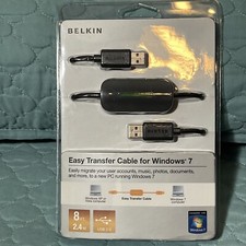 New Belkin Easy Transfer Cable for Windows 7 USB 2.0 8ft 2.4m PC Adapter