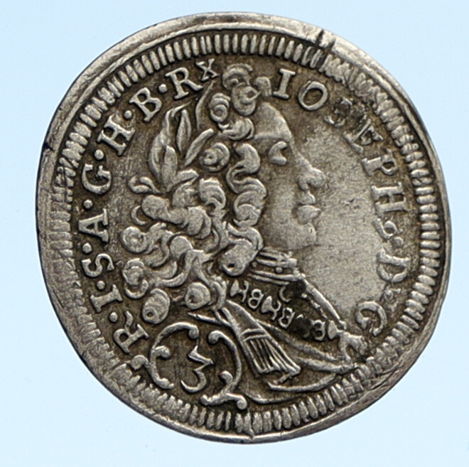 1710 BOHEMIA Kingdom SILESIA KING JOSEPH I Antique Silver 3