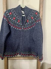 BlueVintage Knit Granny core Sweater Cardigan L