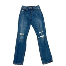 ABERCROMBIE  FITCH THE BOYFRIEND MID RISE ANKLE CROPPED JEANS BLUE SIZE 25