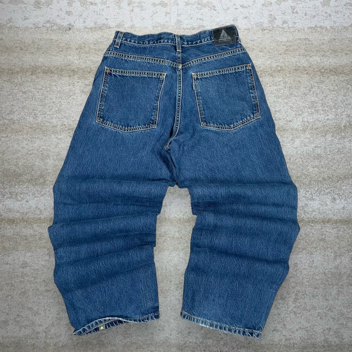 Vintage Silver Tab Levis Jeans 29x30 Baggy Wide Leg Fit Dark Wash 