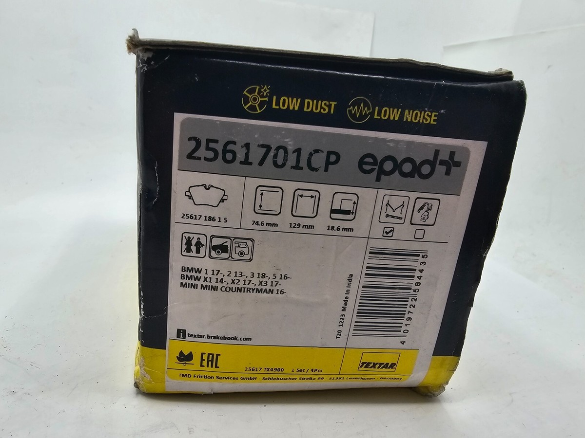 Textar Epad+ Ceramic Brake Pad 2561701CP For BMW 1 17- X1 Mini