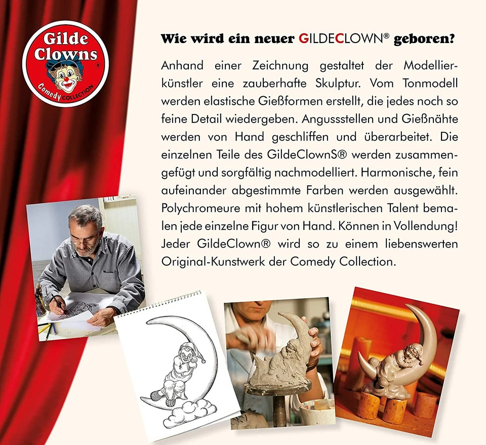 Dekofigur Indoor - Clown Junge im Korb - Sammelfigur Gildeclowns Clown-Figur ... - Bild 4 von 4