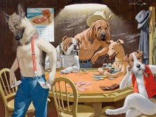 Arthur Sarnoff Poster or Canvas Print Dogs Playing Poker "Winner Takes All"