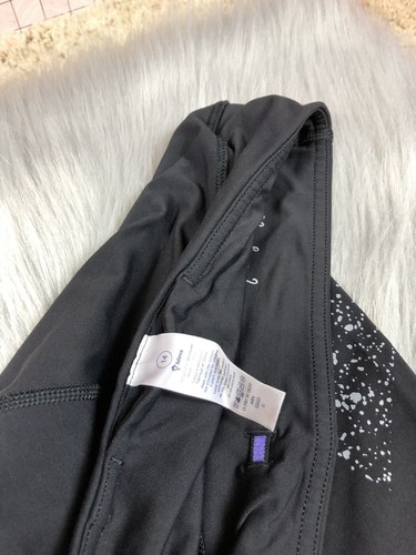 Ivivva Girls Sz 14 Black Rhythmic Luxtreme Athletic Leggings Star Print - Picture 2 of 9