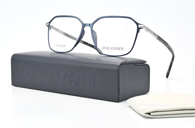 Davidoff Glasses Frame DAT 103-03 Angular Satin Blue Grey Elegant Classic Titan