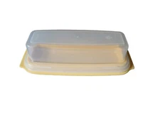 Vintage Rubbermaid Servin Saver Butter Dish Keeper Yellow Clear Lid Single Stick