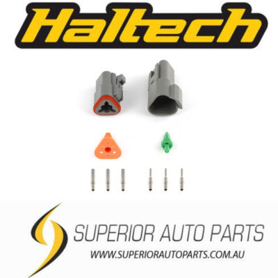 Haltech Plug and Pins Matching Set of Deutsch DT-3 Connectors DT06-3S + DT04-3P